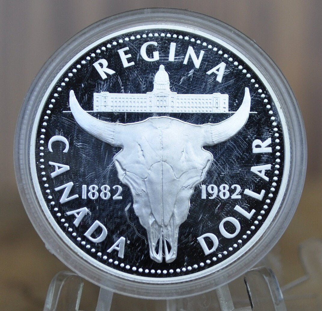 1982 Canadian Silver Dollar - BU (Uncirculated), Prooflike - 50% Silver - Silver Bison Dollar Canada - Canadian Coin Collection