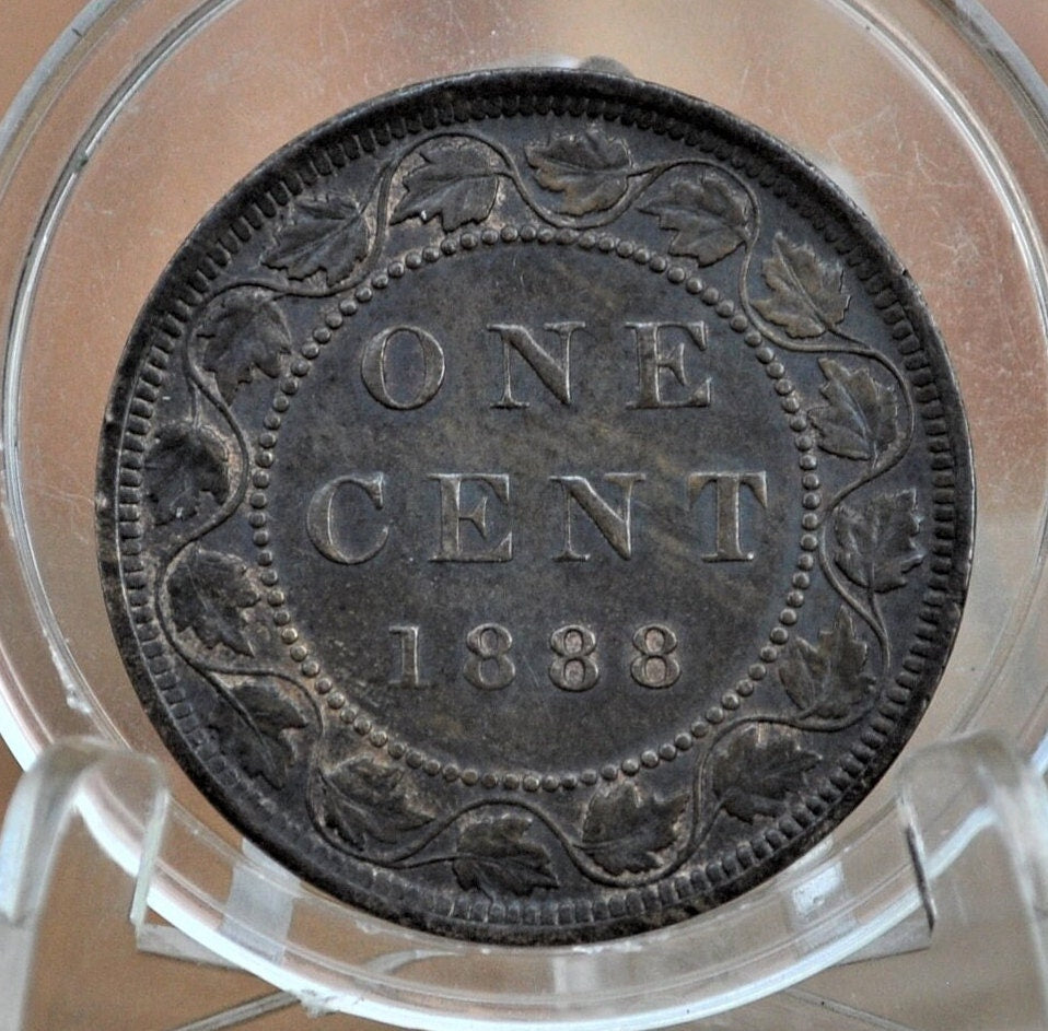 1888 Canadian One Cent - Uncirculated Grade / Condition, Mint Luster, Perfect for a High Grade Collection - 1888 Penny Canada 1 Cent 1888