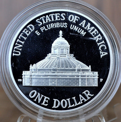 2000 Library Of Congress Bicentennial Silver Dollar - In Original Mint Case -Proof, Silver - Library of Congress Commemorative Silver Dollar