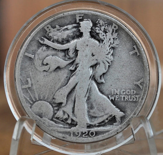 1920-D Walking Liberty Silver Half Dollar - VG (Very Good) Grade / Condition - Denver Mint 1920 D Half Dollar / 1920 D WLH, Low Mintage Date