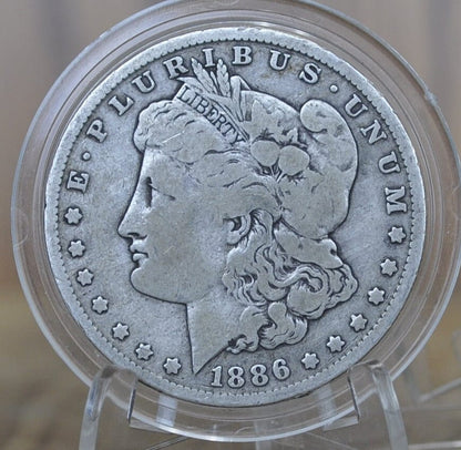 1886-O Morgan Dollar - 1886O Morgan Silver Dollar - F (Fine) Grade / Condition - New Orleans Mint - 1886 Silver Dollar - 1886 Morgan