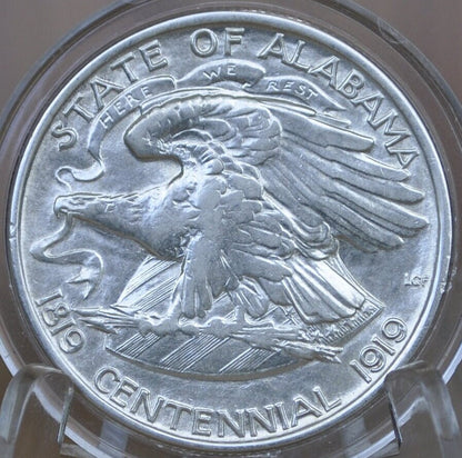 Authentic 1921 Alabama Half Dollar Commemorative Half Dollar - AU58 (About Uncirculated) - Alabama Centennial Half 1921, Original