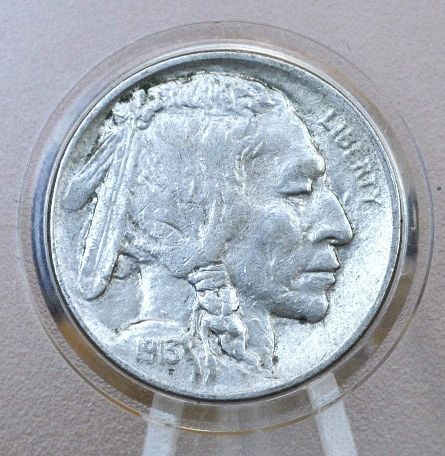 1913 Buffalo Nickel Type 2 - XF (Extremely Fine) Grade / Condition - First Year Made - Indian Head Nickel 1913 Nickel Type Two
