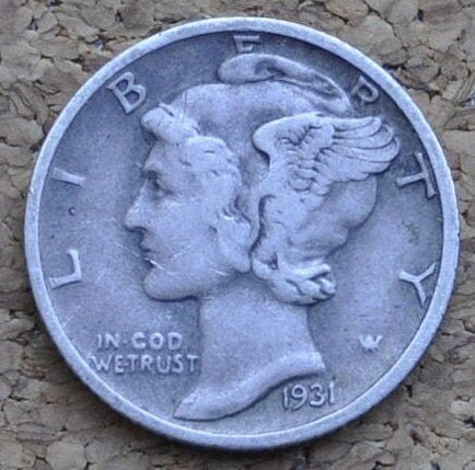1931-S Mercury Silver Dime - G-VF (Very Fine) Grades; Choose by Grade - San Francisco Mint - Better Date - 1931 S Winged Liberty Head Dime