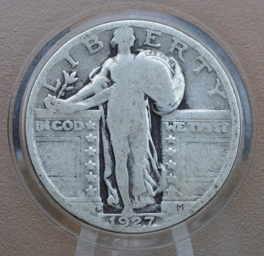 1927-S Standing Liberty Quarter - G (Good) Condition - 1927 S Standing Liberty Quarter - San Francisco Mint - 1927S Silver Quarter