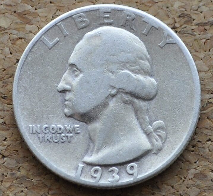 1939 Washington Quarter - Choose By Grade - Philadelphia Mint - 1939-P Washington / 1939 P Washington Silver Quarter - WWII Era Coin