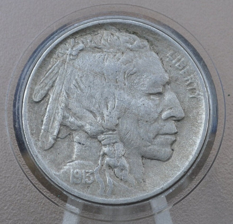 1913 Buffalo Nickel Type 2 - XF (Extremely Fine) Grade / Condition - First Year Made - Indian Head Nickel 1913 Nickel Type Two