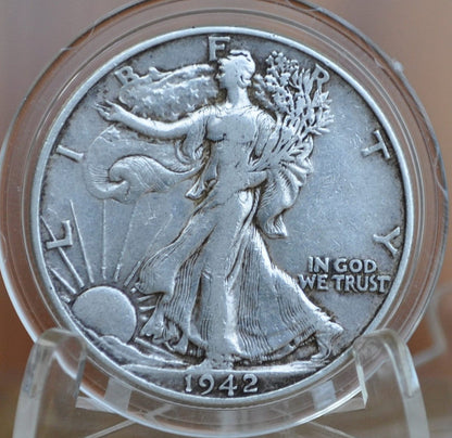 1942-S Walking Liberty Silver Half Dollar - F (Fine) - San Francisco Mint - 1942S, 1942 S Half Dollar