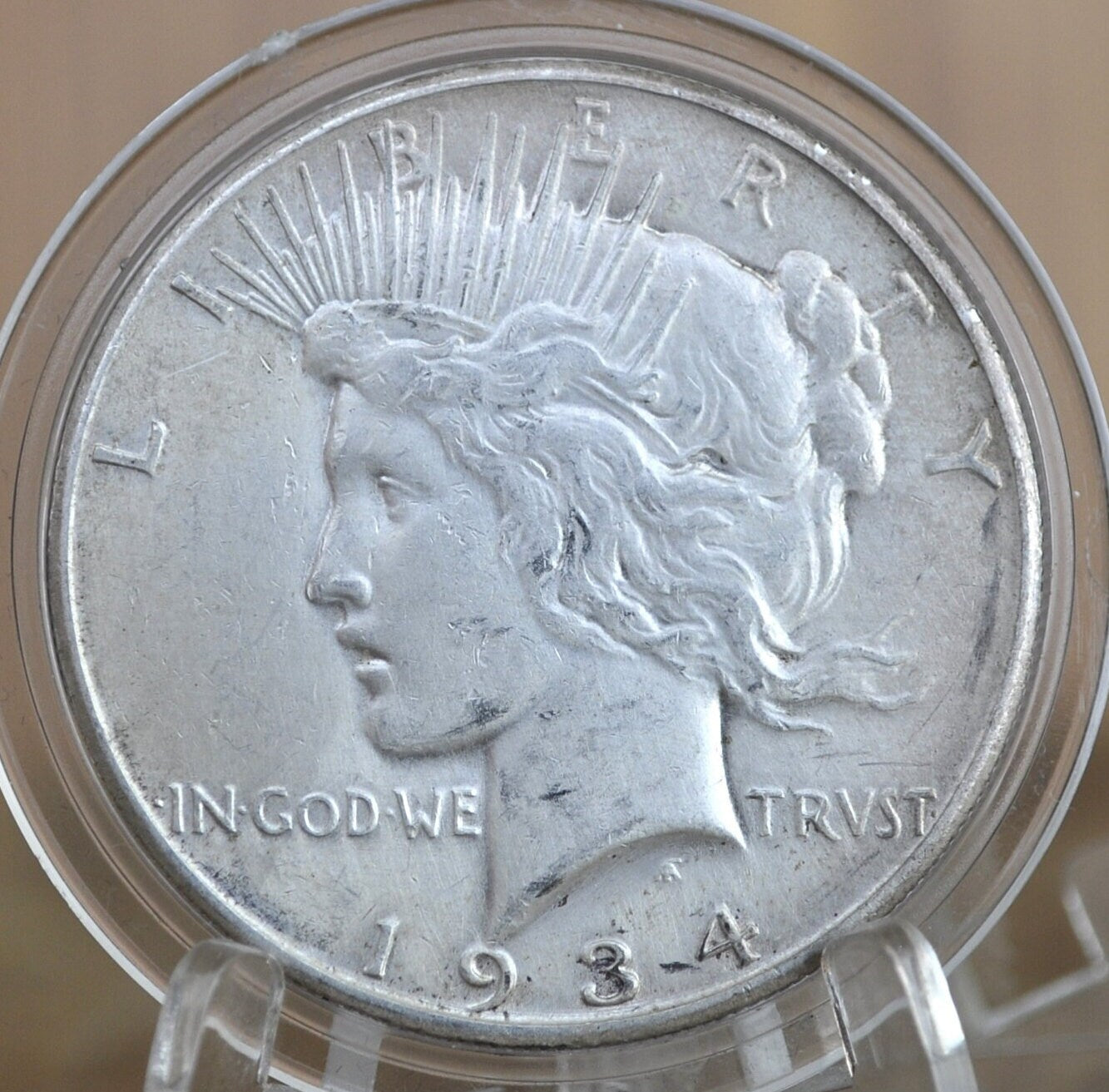 1934-S Peace Dollar - AU (About Uncirculated) Details - 1934 S Peace Silver Dollar - San Francisco Mint - Semi-Key Date Silver Dollar 1934 S
