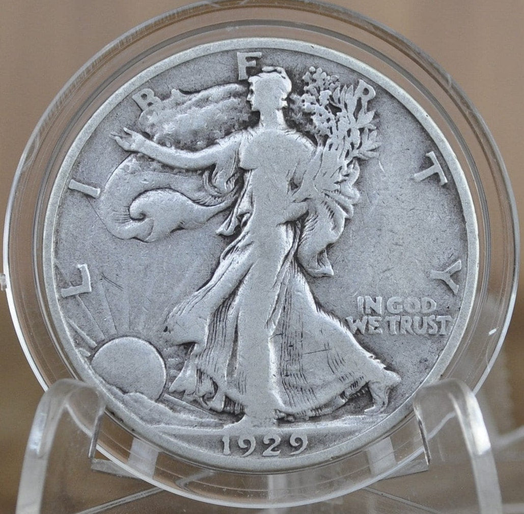 1929-S Walking Liberty Silver Half Dollar - VG-F (Very Good to Fine) - 1929S Half Dollar / 1929 S WLH - Better Date
