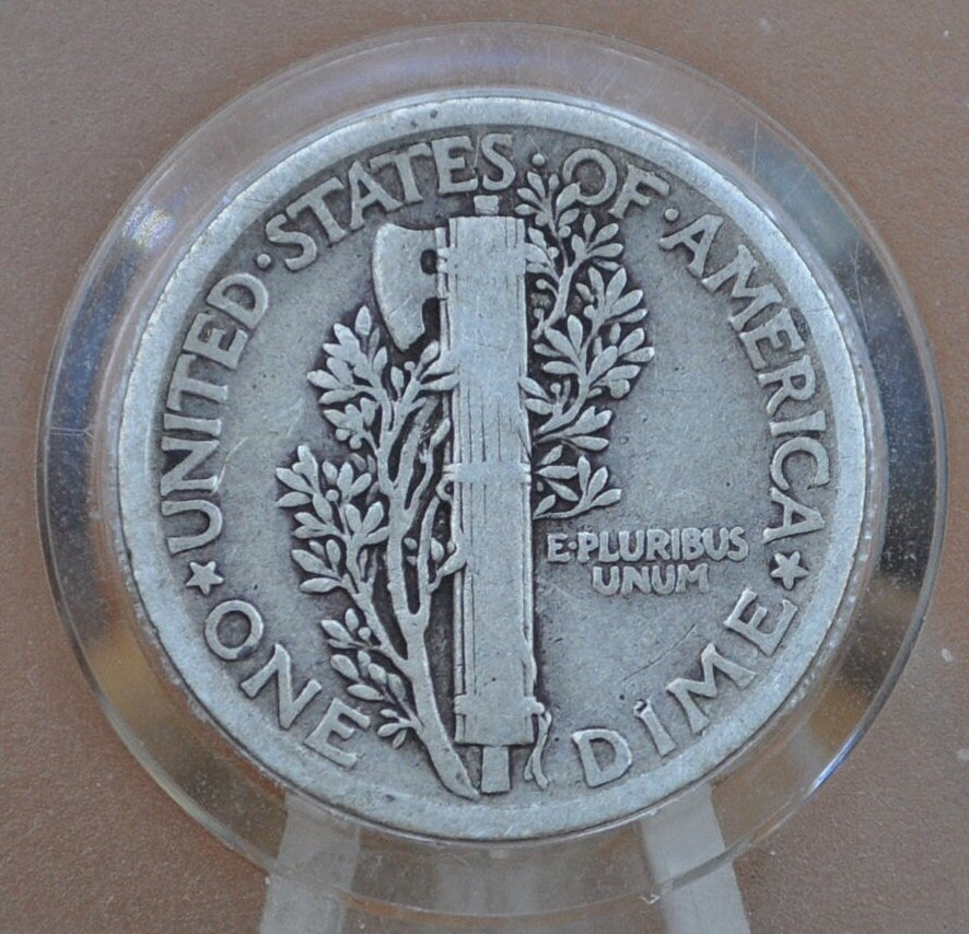 1923 Mercury Dime - G - F Grade / Condition (Good to Fine) - Philadelphia Mint - Silver Dime - 1923-P Mercury Head Dime