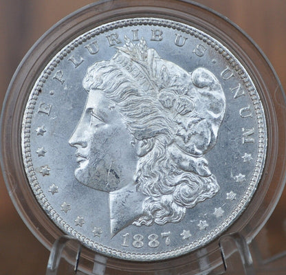1887 Morgan Silver Dollar - MS60 (Uncirculated) Grade - New Orleans Mint - 1887P Morgan Dollar - 1887 Silver Dollar - High Grade