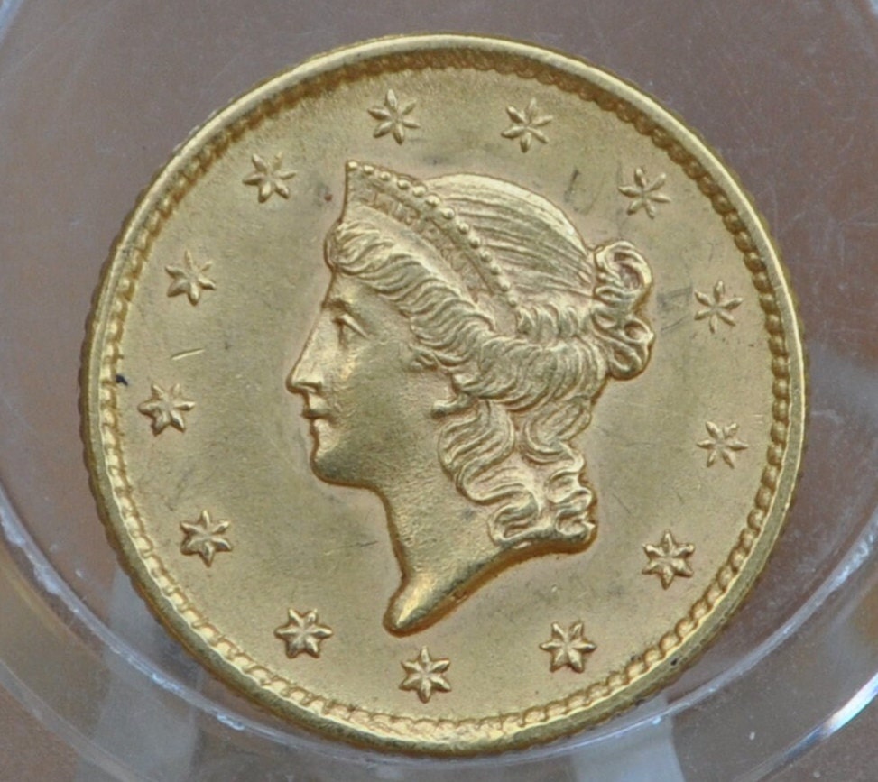 1852 Liberty Head One Dollar Gold Coin - BU (Uncirculated