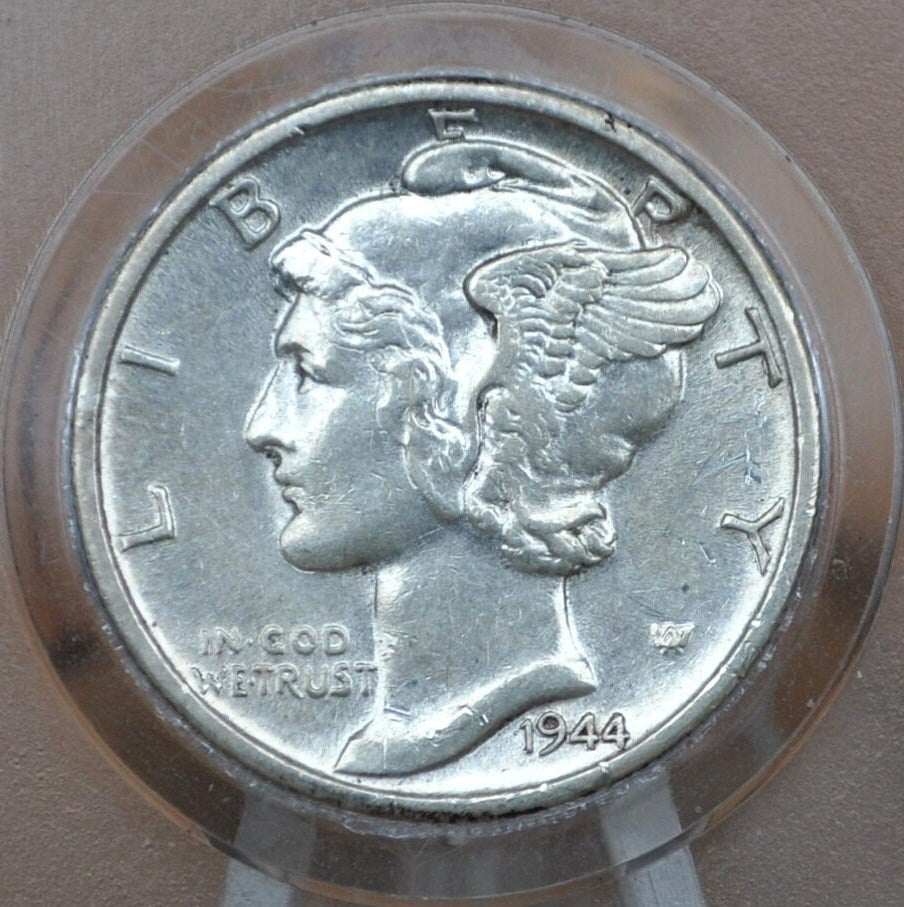 1944 D Mercury Dime - BU (Uncirculated) Grade / Condition - 1944 D Winged Liberty Head Dime 1944D Silver Dime - Denver Mint