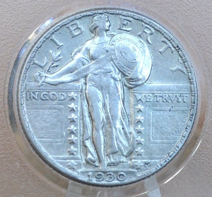 1930 Standing Liberty Silver Quarter - XF45 With Luster - Philadelphia Mint - 1930 P Liberty Standing Quarter - 1930 Quarter Silver