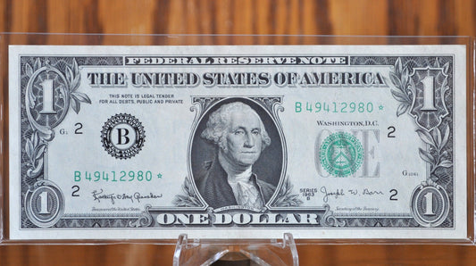 1963-B 1 Dollar STAR NOTE - (B) New York - CU (Uncirculated) - 1963B One Dollar Federal Reserve Star Note- Fr#1902B* / Fr 1902-B*