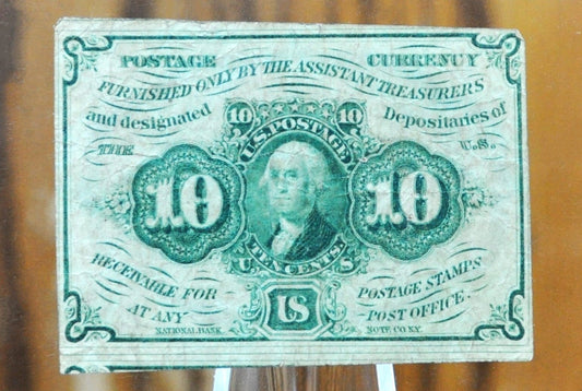 First Issue 10 Cent Fractional Note Fr#1242- VF+ - 1862 10C Fractional Currency - First Issue Fractional Currency - Civil War Era Issue