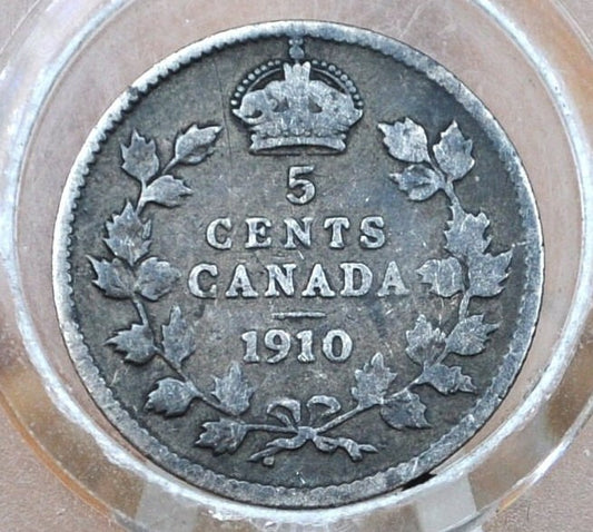 1910 Canadian 5 Cent - VF (Very Fine) Grade / Condition - Five Cent Canada 1910