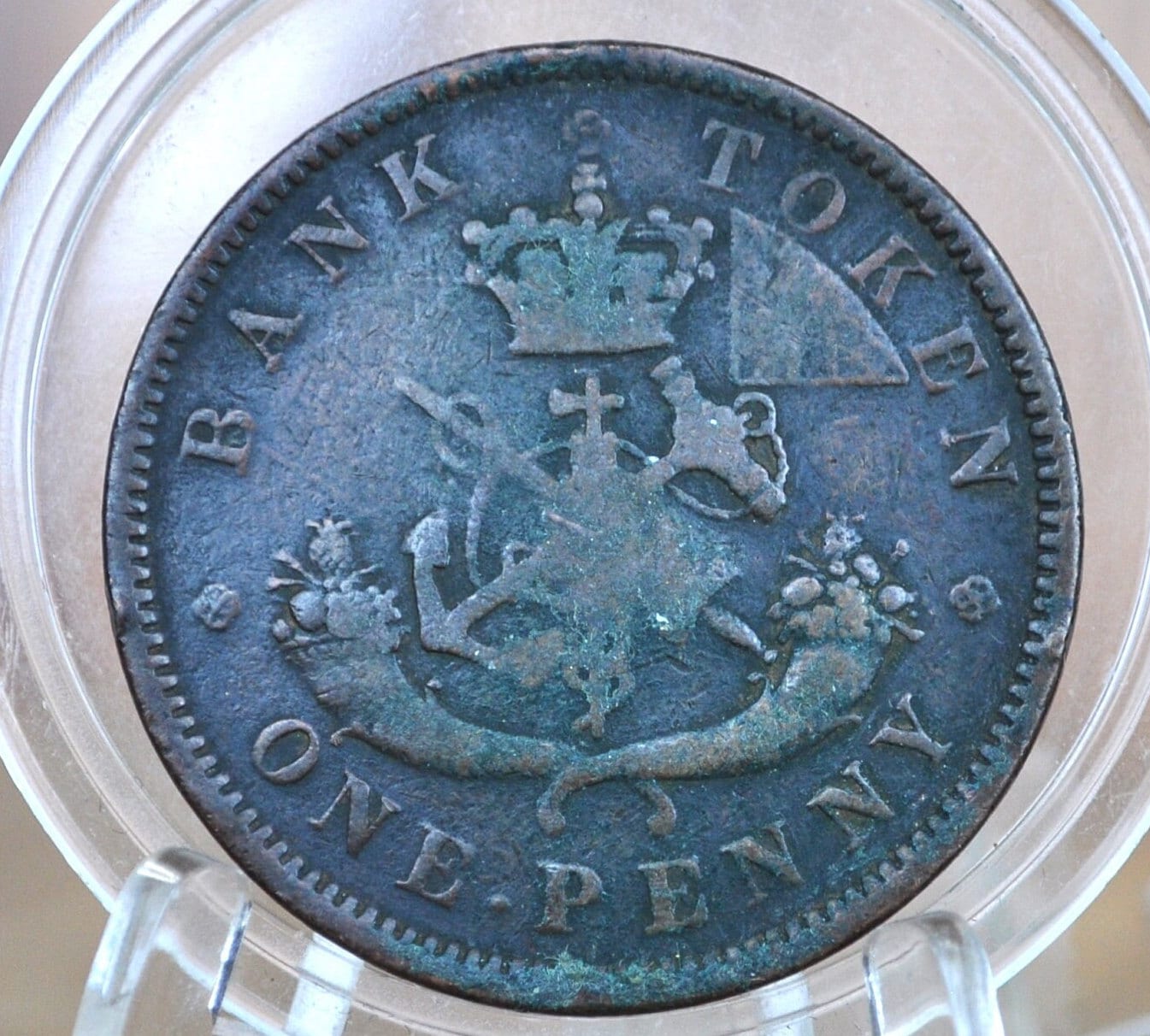 1857 Bank of Upper Canada One Penny - 1 Penny Bank Token - Great Detail - 1857 Bank Token One Penny - 1857 Canadian Large Cent