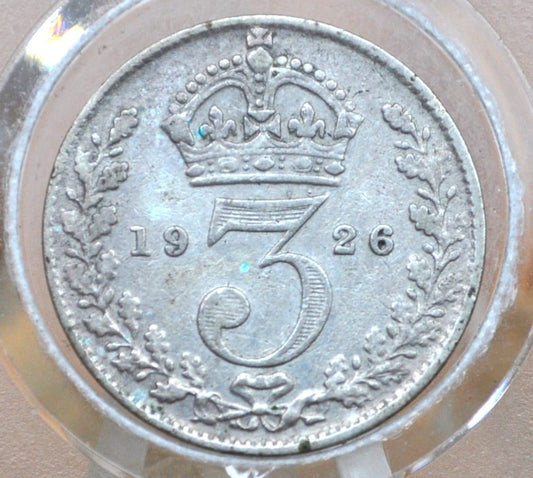 1920-1926 Great Britain Silver 3 Pence Silver - VF/AU Grades Conditions - UK 3 Pence Great Britain Three Pence 50% Silver