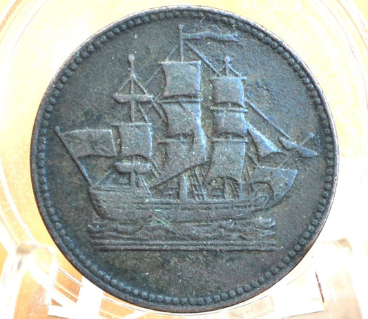 1835 Prince Edward Island 1/2 Penny Token Ships Colonies and Commerce PE-10-39 - Bar ampersand - Prince Edward Island Coin - 1871 Cent