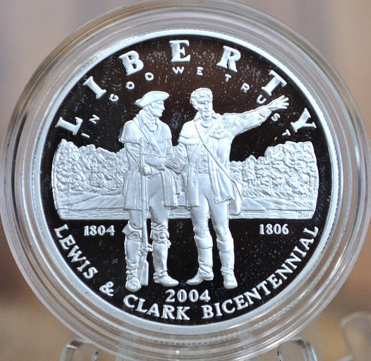 2004 Lewis & Clark Bicentennial Silver Dollar - In Original Mint Case - Proof, Silver - Lewis and Clark Commemorative Silver Dollar