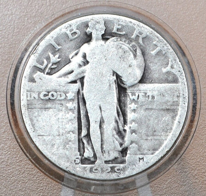 1929 D Standing Liberty Silver Quarter - Choose by Grade / Condition - Denver Mint 1929 US Quarter Liberty Standing 1929D