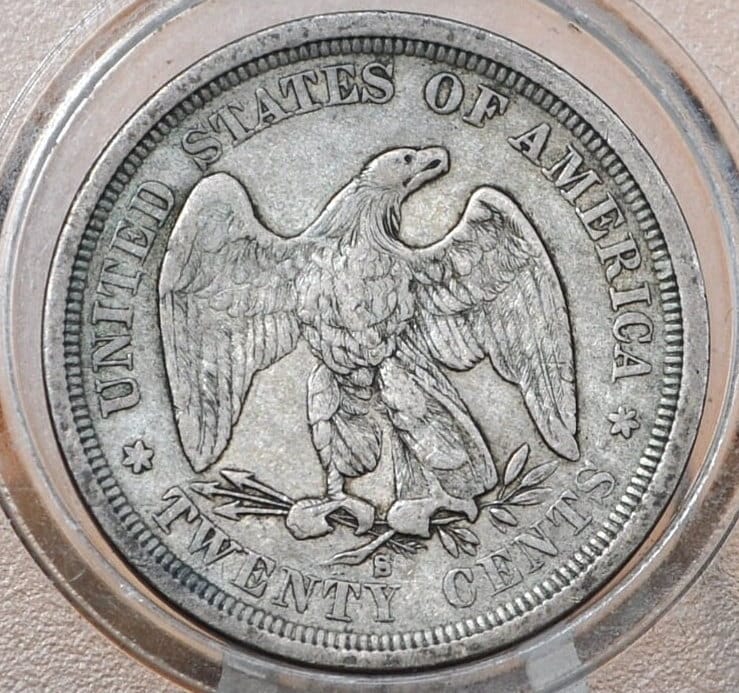 1875-S 20 Cent Piece - VF35 (Choice Very Fine) - Rare US Coin Type, Only 3 Years Minted - 1875 Silver Twenty Cent Coin