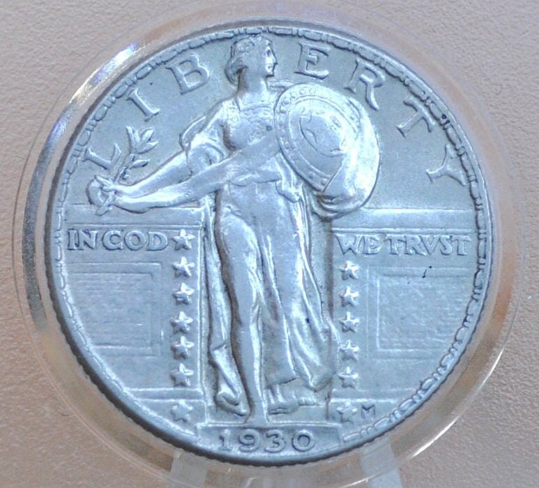 1930 Standing Liberty Silver Quarter - XF45 With Luster - Philadelphia Mint - 1930 P Liberty Standing Quarter - 1930 Quarter Silver