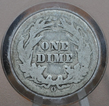 1906-O Barber Silver Dime - G (Good) Grade / Condition - New Orleans Mint - 1906 O Barber Dime 1906O Dime Silver