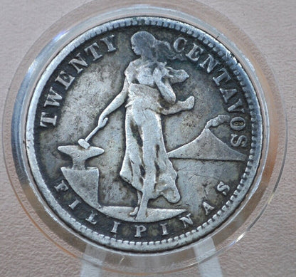 1919-S Philippines Silver 20 Centavos - Great Condition - 1919 Silver Twenety Centavos Philippines, 90% Silver