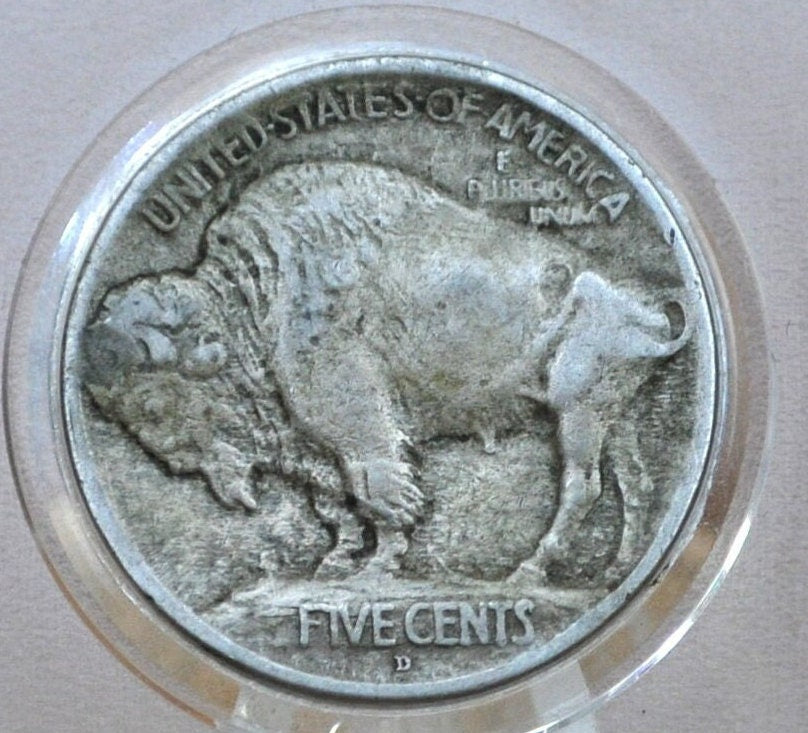 1913-D Buffalo Nickel Type 1 Denver Mint - XF (Extremely Fine) Grade / Condition - 1913 D Indian Head Nickel Type One / Type I