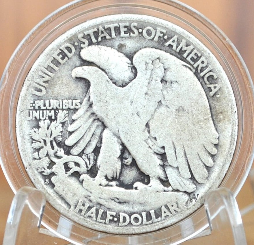 1923-S Walking Liberty Silver Half Dollar - VG (Very Good) Grade / Condition - San Francisco Mint - 1923 S Half Dollar / 1923 S WLH