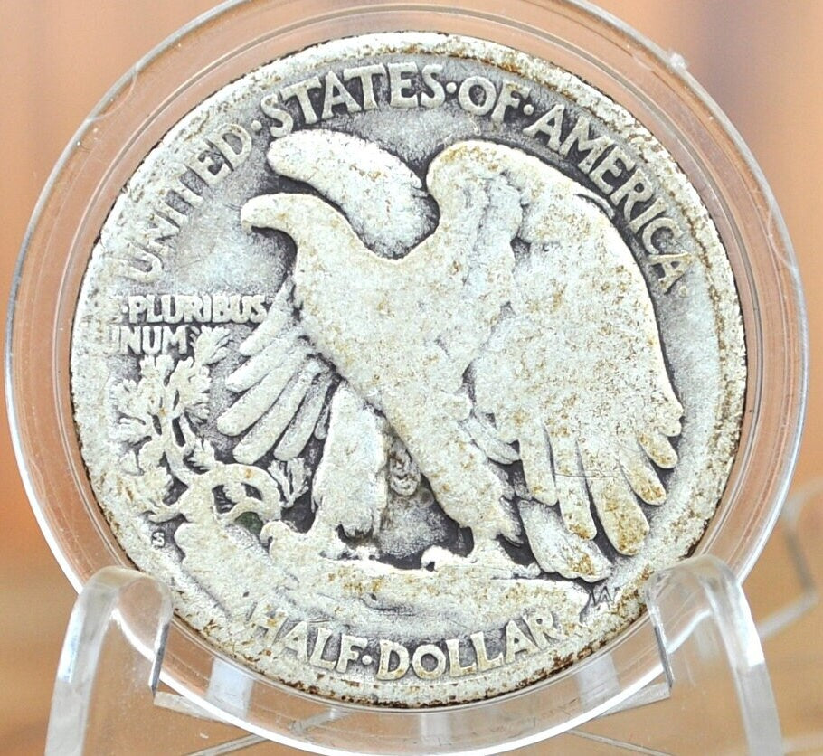 1923-S Walking Liberty Silver Half Dollar - VG (Very Good) Grade / Condition - San Francisco Mint - 1923 S Half Dollar / 1923 S WLH