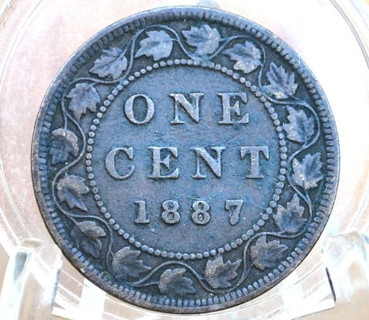 1887 Canadian Large Cent - Very Fine Grade / Condition - Queen Victoria - 1887 Large Cent - 1887 Penny Canada