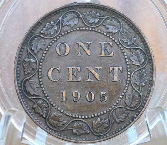 1905 Canadian Cent - XF (Extremely Fine) Grade / Condition - Edward VII - One Cent Canada 1905 Large Cent - 1905 Canadian Penny