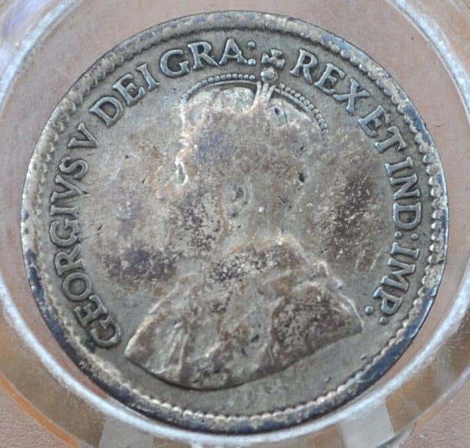 1919 Canadian Silver 5 Cent Coin - Very-Extremely Fine - Canada 5 Cent Sterling Silver 1919 Canada