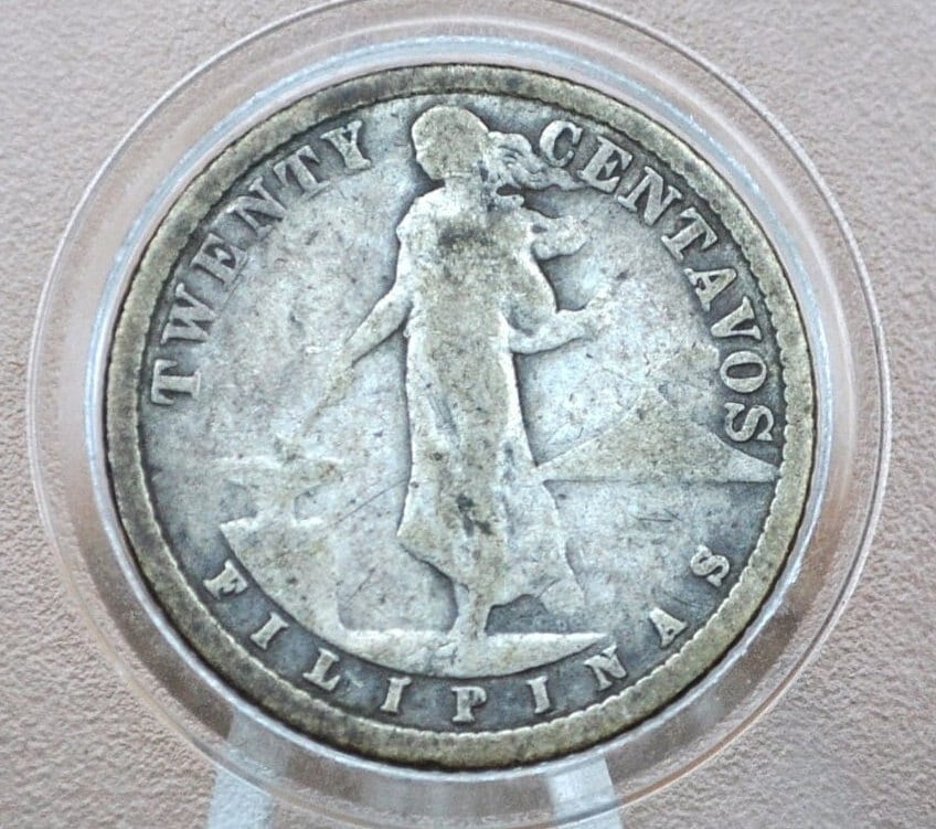 1908-S Philippines Silver 20 Centavos - Great Condition - 1908 Silver Twenety Centavos Philippines, 90% Silver