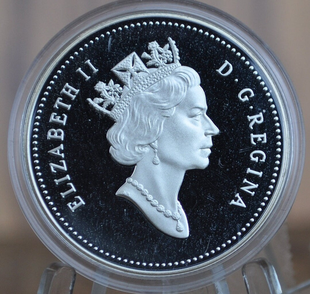 1990 Canadian Silver Dollar - BU (Uncirculated), Proof - 50% Silver - Kelsey Dollar Canada Proof 1990
