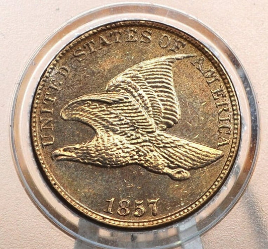 1857 Flying Eagle Penny - Uncirculated, Cleaned - Rare Penny Type - Two years of production - 1857 Cent - Affordable Price Due to Cleaning
