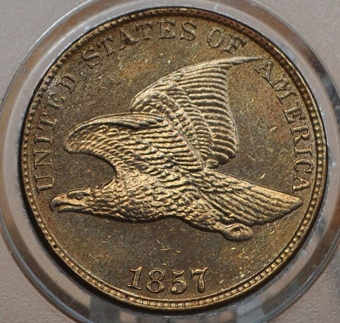 1857 Flying Eagle Penny - Uncirculated, Cleaned - Rare Penny Type - Two years of production - 1857 Cent - Affordable Price Due to Cleaning