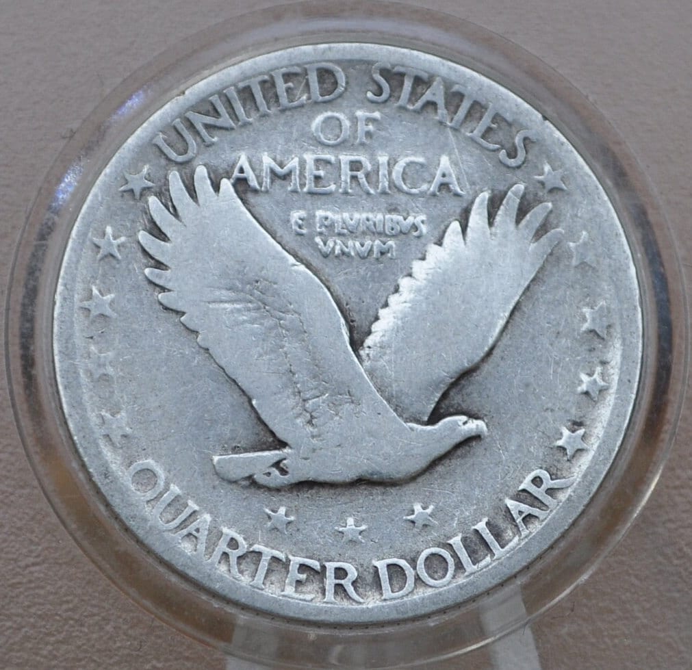 1921 Standing Liberty Silver Quarter - VG (Very Good) Grade, Weak