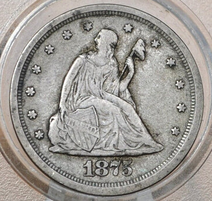 1875-S 20 Cent Piece - VF35 (Choice Very Fine) - Rare US Coin Type, Only 3 Years Minted - 1875 Silver Twenty Cent Coin