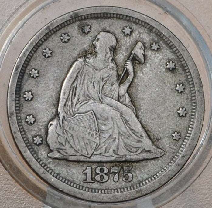 1875-S 20 Cent Piece - VF35 (Choice Very Fine) - Rare US Coin Type, Only 3 Years Minted - 1875 Silver Twenty Cent Coin