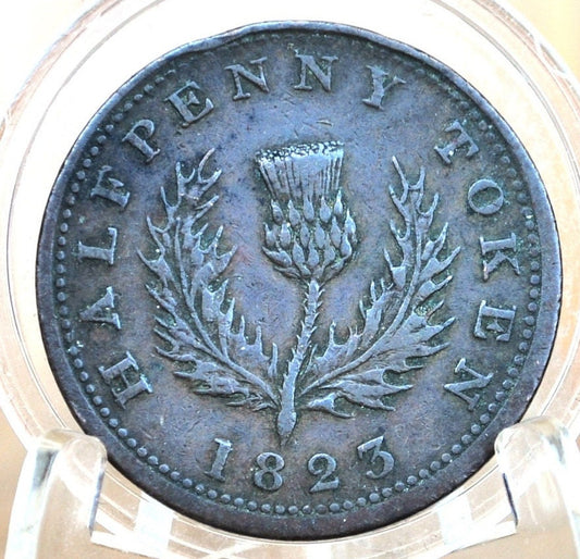 1823 Nova Scotia Half Penny Token - VF Grade / Condition - 1/2 Penny Token Canada 1823 - Copper - 1823 Canadian Token