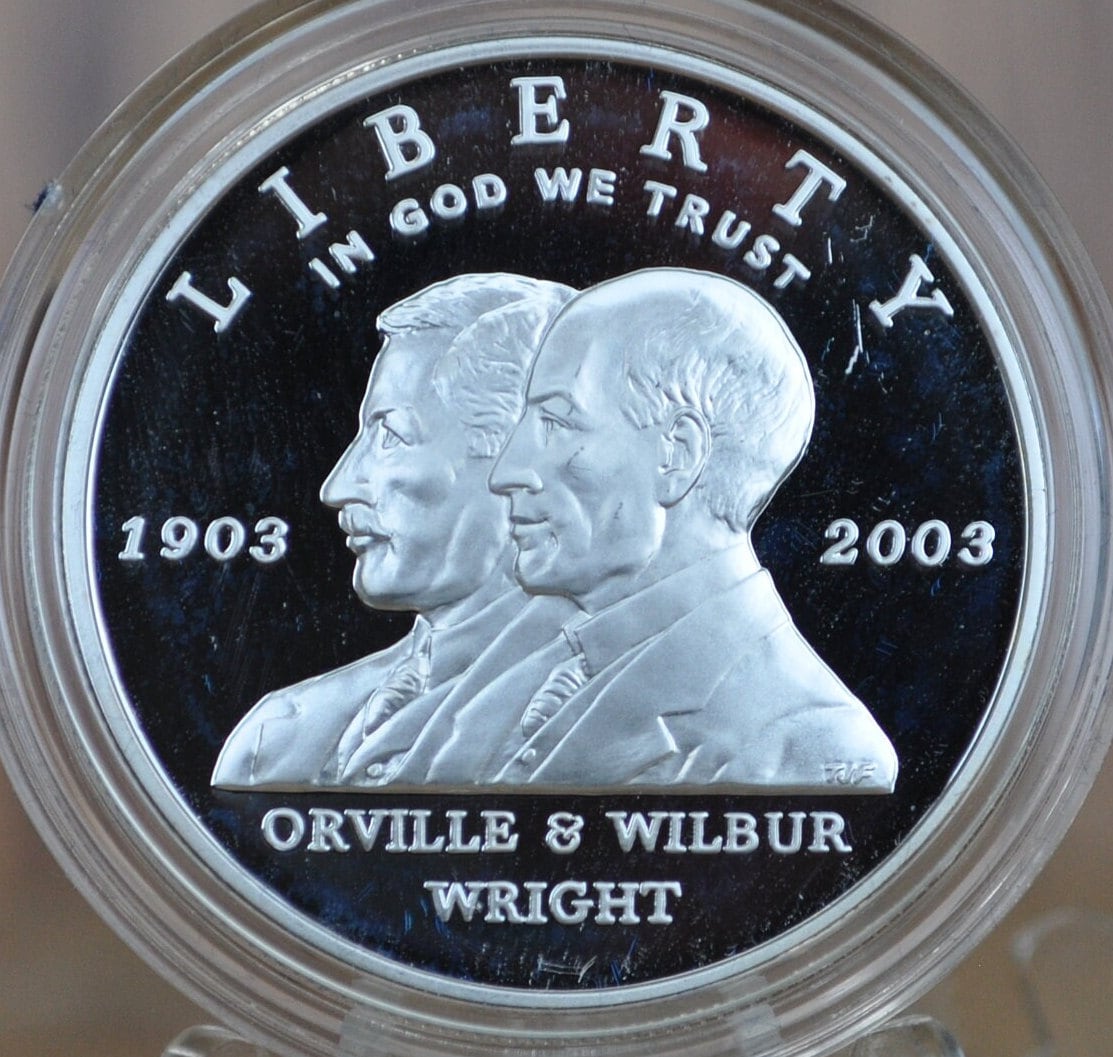 2003 First Flight Centennial Silver Dollar - Proof, Silver - Philadelphia Mint - 2003 P Commemorative Half Dollar Wright Brothers Monument